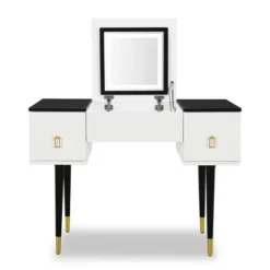 43.3" Modern Vanity Table Set With Flip-Up Mirror, LED Lights And Storage - ModernLuxe -Umbra Home Decor Shop GUEST 70c3ba07 c25d 415e 81ee 5edc84db1fd6