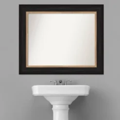 35" X 29" Non-Beveled Vogue Black Bathroom Wall Mirror - Amanti Art -Umbra Home Decor Shop GUEST 7151269e 0f8e 4ab4 9920 d5c5ebc54232
