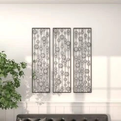 Metal Geometric Wall Decor With Round Mirror Accents Set Of 3 Black - Olivia & May -Umbra Home Decor Shop GUEST 7189f0a5 5fc7 4a20 af76 2e644b62f968