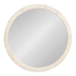 Kate & Laurel All Things Decor 28" Rahfy Round Framed Wall Mirror White -Umbra Home Decor Shop GUEST 71b44116 8ade 47c9 a33f 40ebb20243dd