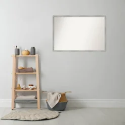 37" X 25" Non-Beveled Shiplap White Narrow Wood Bathroom Wall Mirror - Amanti Art -Umbra Home Decor Shop GUEST 71cc17e6 0a60 4a74 9727 4c0fdc87471b