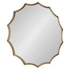 33.5" Lalina Scallop Wall Mirror Gold - Kate & Laurel All Things Decor