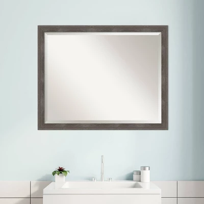 30" X 24" Pinstripe Lead Framed Bathroom Vanity Wall Mirror Gray - Amanti Art 6 30" X 24" Pinstripe Lead Framed Bathroom Vanity Wall Mirror Gray - Amanti Art - Image 6