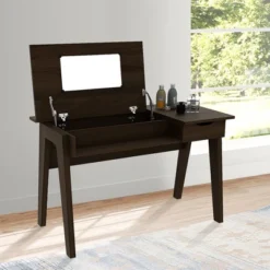 Costway Vanity Table With Flip Mirror Writing Computer Desk Storage Drawer Walnut -Umbra Home Decor Shop GUEST 731d70ae 9bbb 47b3 9f91 6b059032ec9a