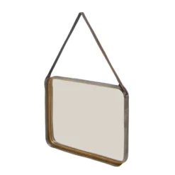 Metal Wall Mirror With Hanging Strap Gold - Olivia & May -Umbra Home Decor Shop GUEST 7329d73d fe8c 4245 87a8 ac1d387441b3