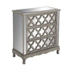 Glam Quatrefoil Mirror And Wood Storage Chest Gray - Olivia & May -Umbra Home Decor Shop GUEST 733a0459 6ee2 421b 97a1 8c75112db0a2