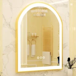 36x24 Inch Arch LED Bathroom Mirror Metal Frame 3 Colors Dimming Wall Anti-fog -Umbra Home Decor Shop GUEST 73523a2b e5fe 42bc aac1 f4f06521dc09