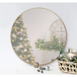22" Rollo Round Wall Mirror Gold - Kate & Laurel All Things Decor -Umbra Home Decor Shop GUEST 73c290f9 afa7 4c7f b9d6 b19e43cfc9c2