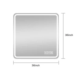 36*36in LED Bathroom Mirror, Anti-Explosion Glass, Rust-Resistant, Anti-Fog Features, Tri-Color Changing, Ideal For All Bathroom Decors -Umbra Home Decor Shop GUEST 73d676e7 b506 4da7 aa68 1991b261ada8