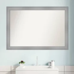 40" X 28" Non-Beveled Flair Bathroom Wall Mirror Polished Nickel - Amanti Art -Umbra Home Decor Shop GUEST 742273a6 a359 4438 aea9 0cbfaf5577ea