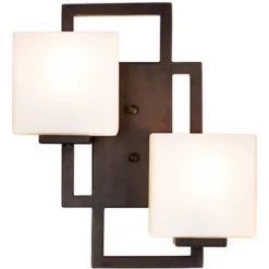 Possini Euro Design Modern Wall Light Bronze 15 1/2" Square Glass Sconce Fixture For Bathroom Side Of Mirror Hallway -Umbra Home Decor Shop GUEST 74e71d54 cea9 4431 845e 4d79fbcfcd18