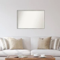 37" X 25" Non-Beveled Lucie Silver White Wood Wall Mirror - Amanti Art -Umbra Home Decor Shop GUEST 751963ae 604a 4bfc 91fb b7e937e6b481