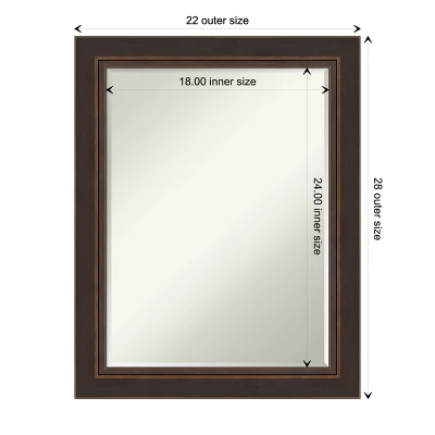 Amanti Art Lara Bronze Petite Bevel Wood Bathroom Wall Mirror 28.5 X 22.5 In. 3 Amanti Art Lara Bronze Petite Bevel Wood Bathroom Wall Mirror 28.5 X 22.5 In. - Image 3