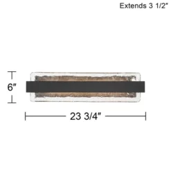 Possini Euro Design Cascadia 23 3/4" High Modern Bathroom Vanity Wall Lamp Light Fixture Mount Over The Sink Mirror LED Black Piastra Glass Shade -Umbra Home Decor Shop GUEST 752e5ca5 87d5 430f 8b96 840d0ab75b71