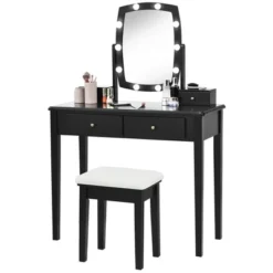 Tangkula Vanity Table Set With Lighted Mirror Adjustable 10 Bulbs Dresser 4 Drawer -Umbra Home Decor Shop GUEST 756a7e7a 17eb 40b7 a90e 344c5b804300