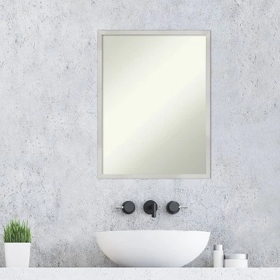 20" X 26" Non-Beveled Svelte Silver Wood Bathroom Wall Mirror - Amanti Art 8 20" X 26" Non-Beveled Svelte Silver Wood Bathroom Wall Mirror - Amanti Art - Image 8