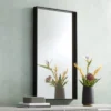 Uttermost Delaney Rectangular Vanity Decorative Wall Mirror Modern Matte Black Iron Frame 24" Wide For Bathroom Bedroom Living Room House Entryway