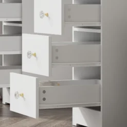 Famapy Stylish White Vanity: Large Mirror, Touch - Screen Lighting, And Ample Storage -Umbra Home Decor Shop GUEST 766a70c6 8cc5 4083 8cd1 ceb6dfeb83e8