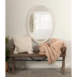 24" X 36" Hogan Oval Decorative Framed Wall Mirror White - Kate & Laurel All Things Decor -Umbra Home Decor Shop GUEST 769593ff 4c30 4f39 9cd2 8c3bba1520fc