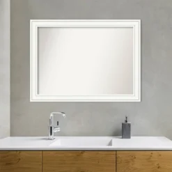 43" X 32" Non-Beveled Craftsman Wood Bathroom Wall Mirror White - Amanti Art -Umbra Home Decor Shop GUEST 76976ded 8bee 44fa b24e 328a04106e0e