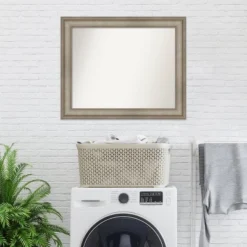 34" X 28" Non-Beveled Mezzanine Antique Narrow Wood Bathroom Wall Mirror Silver - Amanti Art -Umbra Home Decor Shop GUEST 77038107 64ea 40ea 99b4 974e5075f308