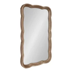 24" X 38" Hatherleigh Scallop Wood Wall Mirror Rustic Brown - Kate And Laurel