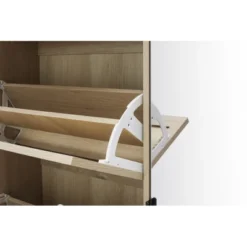 Ari 63.9" H Modern Space-Saving Shoe Rack Storage Cabinet With Rattan And Mirror Doors For 24 Pairs And 4 Flip Down Drawers -Maison Boucle -Umbra Home Decor Shop GUEST 777f3659 6861 4f8f acac 0b8d6afc8787