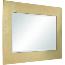 Noble Park Jeneva Rectangular Vanity Wall Mirror Modern Beveled Shiny Gold Leaf Wood Frame 27" Wide For Bathroom Bedroom Living Room Home Office House -Umbra Home Decor Shop GUEST 779b5327 4fe7 4071 a9ca da76c3d029c9