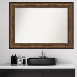 44" X 32" Non-Beveled Ballroom Bathroom Wall Mirror Bronze - Amanti Art -Umbra Home Decor Shop GUEST 77d625a2 147b 461d 829e 9a2e50991212
