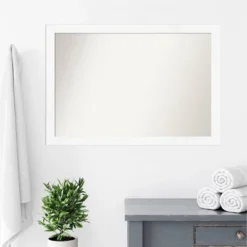39" X 27" Non-Beveled Cabinet Narrow Bathroom Wall Mirror White - Amanti Art -Umbra Home Decor Shop GUEST 77e432dc 8e08 48d9 957b 583269b8e0e8