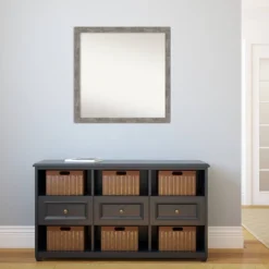29" X 29" Non-Beveled Marred Pewter Wood Wall Mirror - Amanti Art -Umbra Home Decor Shop GUEST 77ea6b4b f1f0 44da 916a 42844dfe01c9