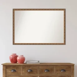 38" X 26" Non-Beveled Antique Bronze Wood Wall Mirror - Amanti Art: Rectangular, Includes Mounting Hardware -Umbra Home Decor Shop GUEST 7836c055 4129 4a07 8669 7ceb3f044dc4