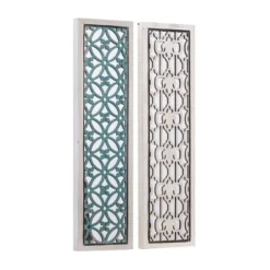 Wood Geometric Intricately Carved Wall Decor With Mirror Set Of 2 White - Olivia & May -Umbra Home Decor Shop GUEST 787ce825 796f 4750 a221 f1971bfbdbcd