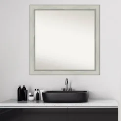 30" X 30" Non-Beveled Flair Patina Bathroom Wall Mirror Silver - Amanti Art -Umbra Home Decor Shop GUEST 78851350 8392 4cdc ad44 8bfff933bfbc