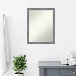21"x27" Non-Beveled Edwin Wood Bathroom Wall Mirror Gray - Amanti Art -Umbra Home Decor Shop GUEST 78ed9fab 94c7 48ef ac5e a13bc5ba95d9