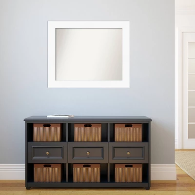 34" X 28" Non-Beveled Cabinet Bathroom Wall Mirror White - Amanti Art 4 34" X 28" Non-Beveled Cabinet Bathroom Wall Mirror White - Amanti Art - Image 4