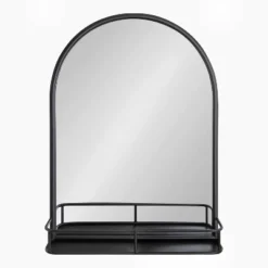 20" X 28" Estero Functional Wall Mirror Black - Kate & Laurel All Things Decor