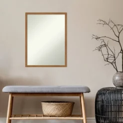19" X 25" Non-Beveled Carlisle Blonde Narrow Wood Wall Mirror - Amanti Art -Umbra Home Decor Shop GUEST 79b53580 c413 4eed ba15 76c26fb639e2