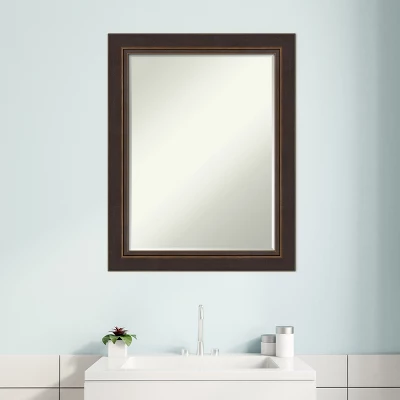 Amanti Art Lara Bronze Petite Bevel Wood Bathroom Wall Mirror 28.5 X 22.5 In. 5 Amanti Art Lara Bronze Petite Bevel Wood Bathroom Wall Mirror 28.5 X 22.5 In. - Image 5