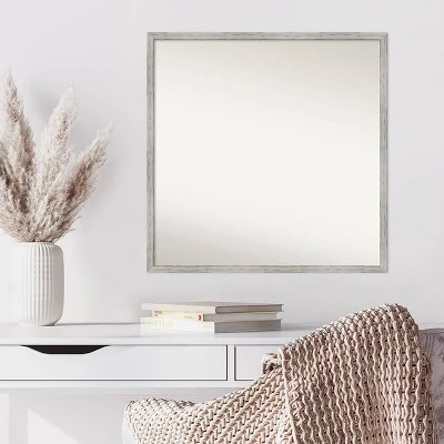 27" X 27" Non-Beveled Shiplap White Narrow Wood Wall Mirror - Amanti Art 6 27" X 27" Non-Beveled Shiplap White Narrow Wood Wall Mirror - Amanti Art - Image 6