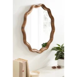 Kate & Laurel All Things Decor 28"x28" Hatherleigh Round Scallop Mirror: Wall Mount, Transitional Decor -Umbra Home Decor Shop GUEST 7a915221 43ad 4eae aeca e1f7e5e00ba4