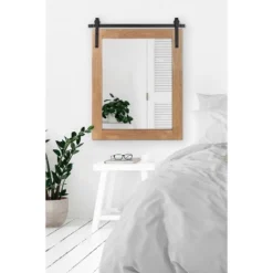 22" X 27" Samuels Wood Framed Decorative Wall Mirror Rustic Brown/Black - Kate & Laurel All Things Decor -Umbra Home Decor Shop GUEST 7ada632d 4f1f 437e a209 baf508c20877