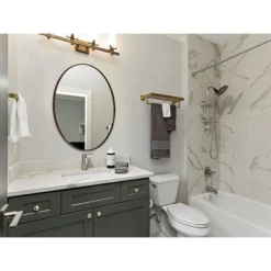 ANDY STAR Modern Decorative 22 X 30 Inch Oval Wall Mounted Hanging Bathroom Vanity Mirror With Stainless Steel Metal Frame, Brushed Bronze -Umbra Home Decor Shop GUEST 7b48db6e d265 4991 8c5d c63ea2dfad36