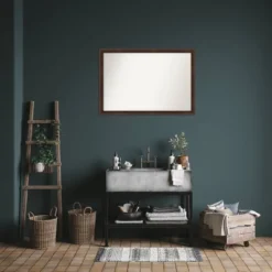 Amanti Art 39"x27" Non-Beveled Narrow Wood Bathroom Wall Mirror Warm Walnut: Modern Rectangular Vanity, Wall Mount, Wood Frame -Umbra Home Decor Shop GUEST 7b65aca3 62a7 4161 875a 274daf9039dc