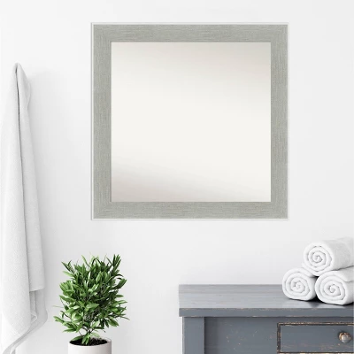 31" X 31" Non-Beveled Glam Linen Bathroom Wall Mirror Gray - Amanti Art 7 31" X 31" Non-Beveled Glam Linen Bathroom Wall Mirror Gray - Amanti Art - Image 7