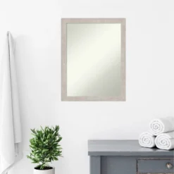 21" X 27" Non-Beveled Marred Wood Bathroom Wall Mirror Silver - Amanti Art -Umbra Home Decor Shop GUEST 7c10f9f5 2f3d 4254 98ff 1111fd1a2490