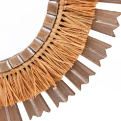 LuxenHome 24" Round Boho Style Raffia Accent Wall Mirror Wall Decor Home Decor -Umbra Home Decor Shop GUEST 7c346385 9acb 47e7 8abc bb38f1358bf4