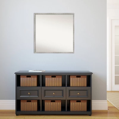 27" X 27" Non-Beveled Shiplap White Narrow Wood Wall Mirror - Amanti Art 8 27" X 27" Non-Beveled Shiplap White Narrow Wood Wall Mirror - Amanti Art - Image 8