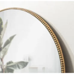 28" X 28" Gwendolyn Round Beaded Accent Wall Mirror Gold - Kate & Laurel All Things Decor -Umbra Home Decor Shop GUEST 7c4bea37 2de4 46bd bdff 01c99695600a
