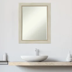 Amanti Art Parthenon Cream Petite Bevel Wood Bathroom Wall Mirror 28.25 X 22.25 In. -Umbra Home Decor Shop GUEST 7c58ac06 9b41 4d89 9810 3832431ebd93